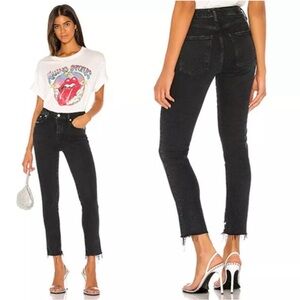 Agolde Toni mid rise Black stretch Straight Jeans size 27